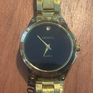 Geneva Women's Gold and Black Watch